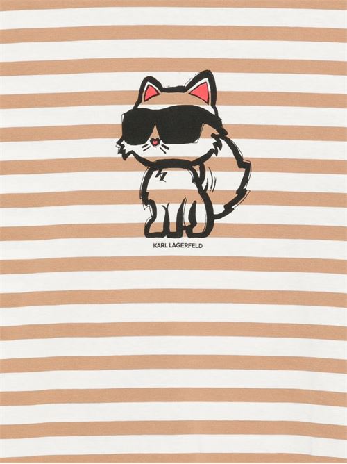 T-shirt donna manica lunga a righe Karl Lagerfeld | A1W171379332